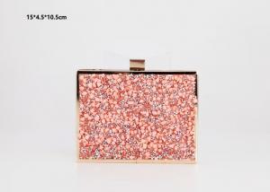 China Luxury high quality pink color crystal clutch purse ladies bag evening handbag on sale