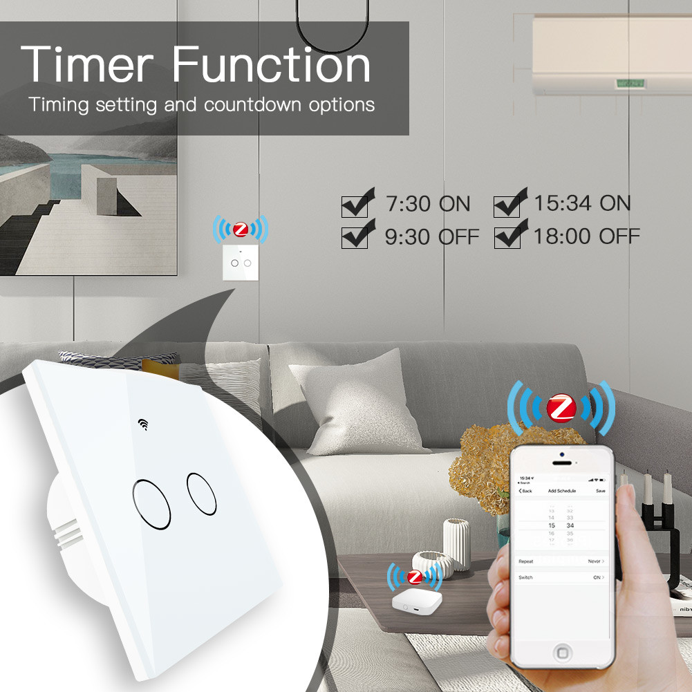 Zigbee Wifi Smart Wall Light Switch Voice Control Light Switch