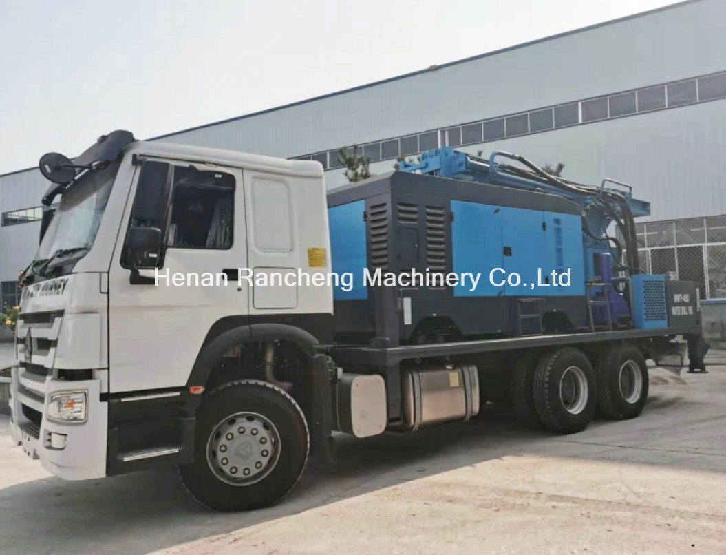 350m Deep Rock Borehole Drilling Rig Truck Mounted Water Well Machine