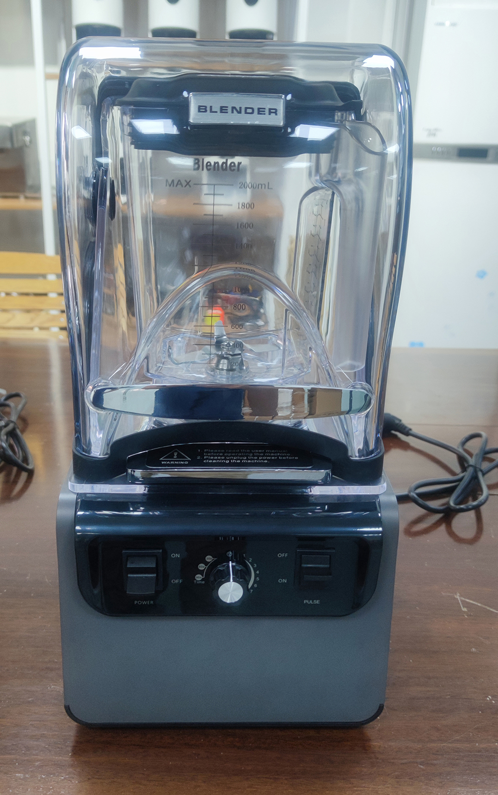 2.0L Commercial Blender with Variable Speed and Unbreakable PC Jar Push Button Controls