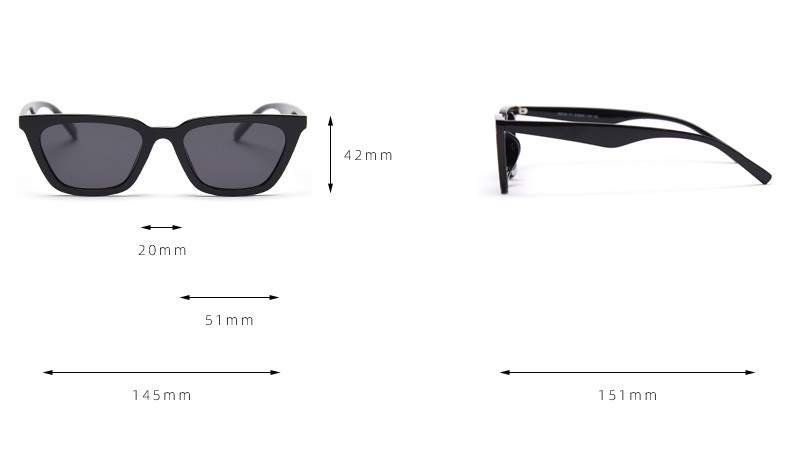 Women Men BSCI TR90 Sunglasses 145MM Polarized Oversized Cat Eye