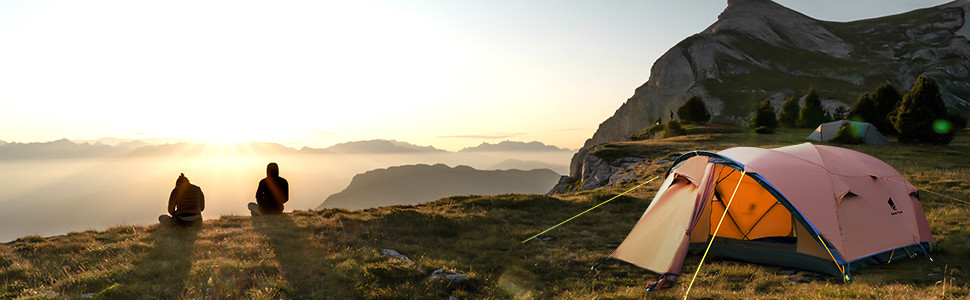 Aluminum Pole 3 Persons 210T PU2500MM Ez Up Camping Tent
