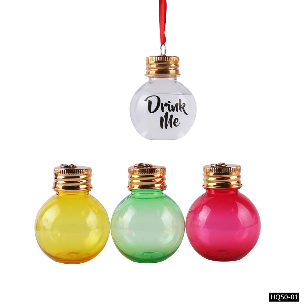 ODM Decorative Plastic Beverage Bottles 1.7oz Ball Shaped Plastic Bottles