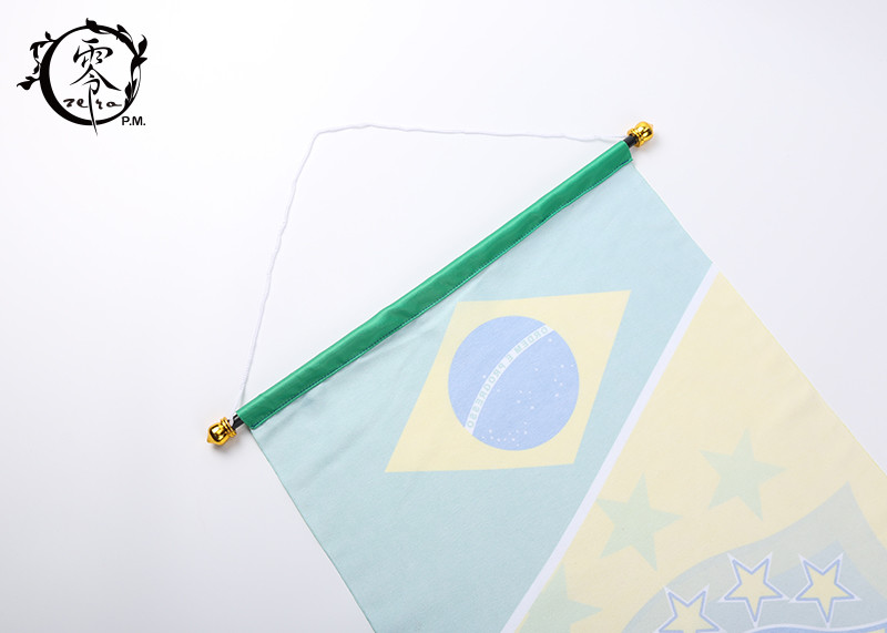 Custom CBF Brasil Logo Multicultural Flag Banners World Cup Wall Hanging Team Brasil Size 38x90cm