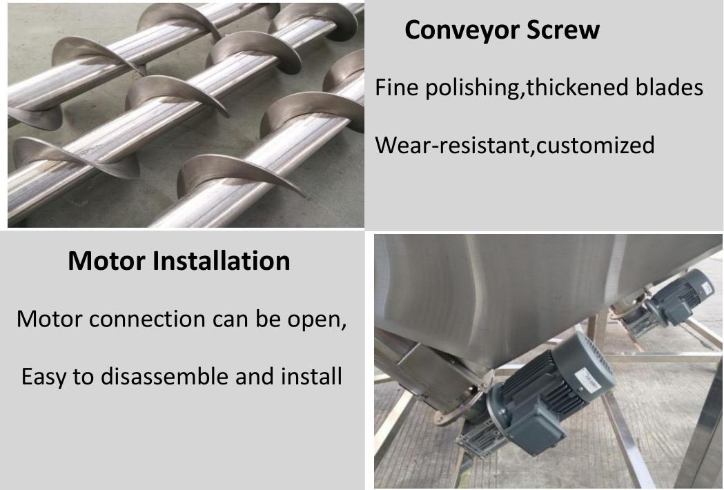 China hot sale stainless steel hopper screw auger conveyor