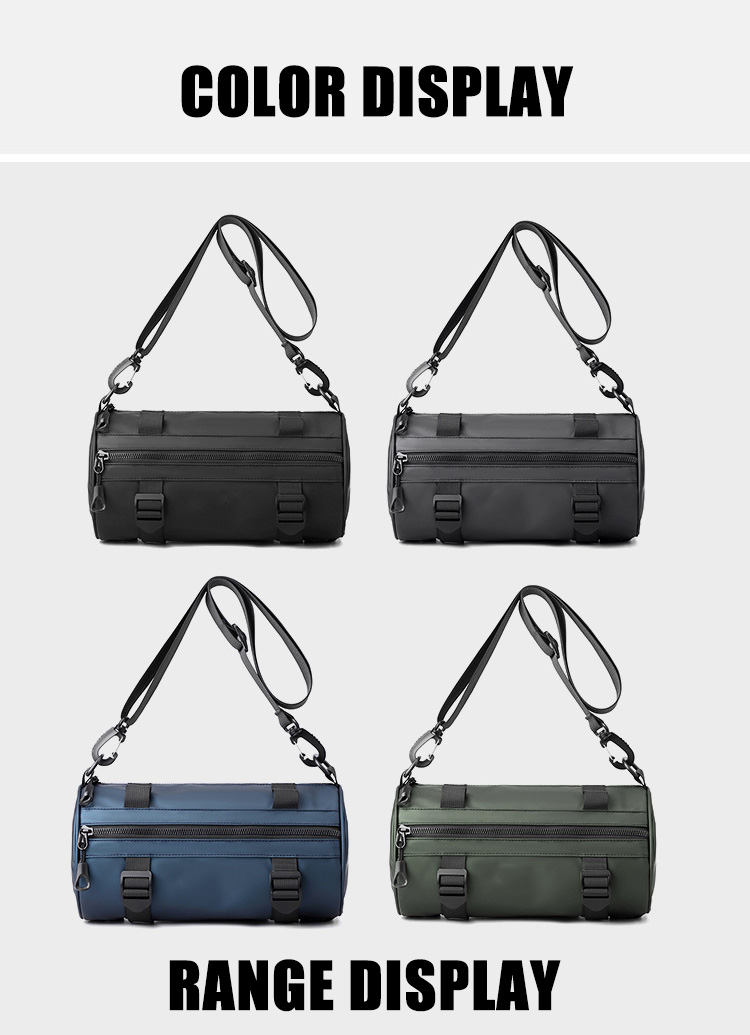 Men's And Women's Barrel Shaped Drum Bag Waterproof Crossbody Bag Custom Design