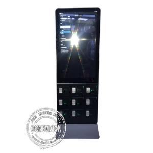 Standing LCD Touch Screen Kiosk 43 Inch With Mobile Phone Charging Station