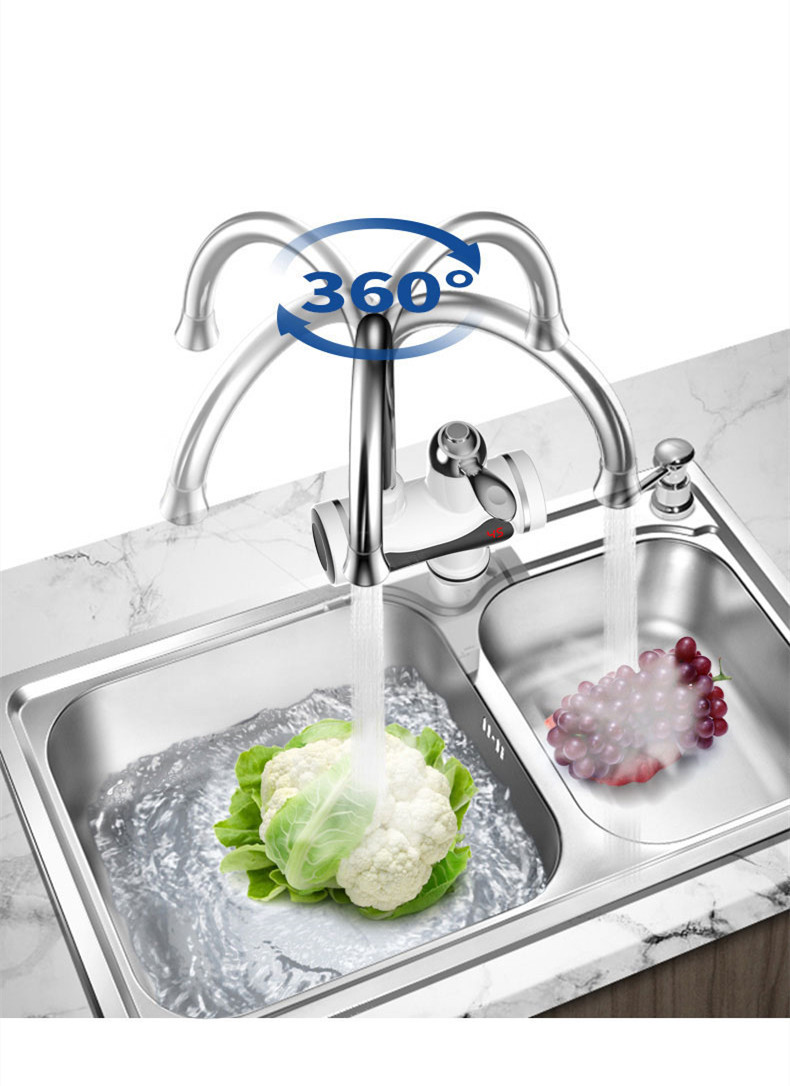 3-5s Instant Heater Electric Hot Water Tap Bathroom Kitchen Use 2-3L/Min