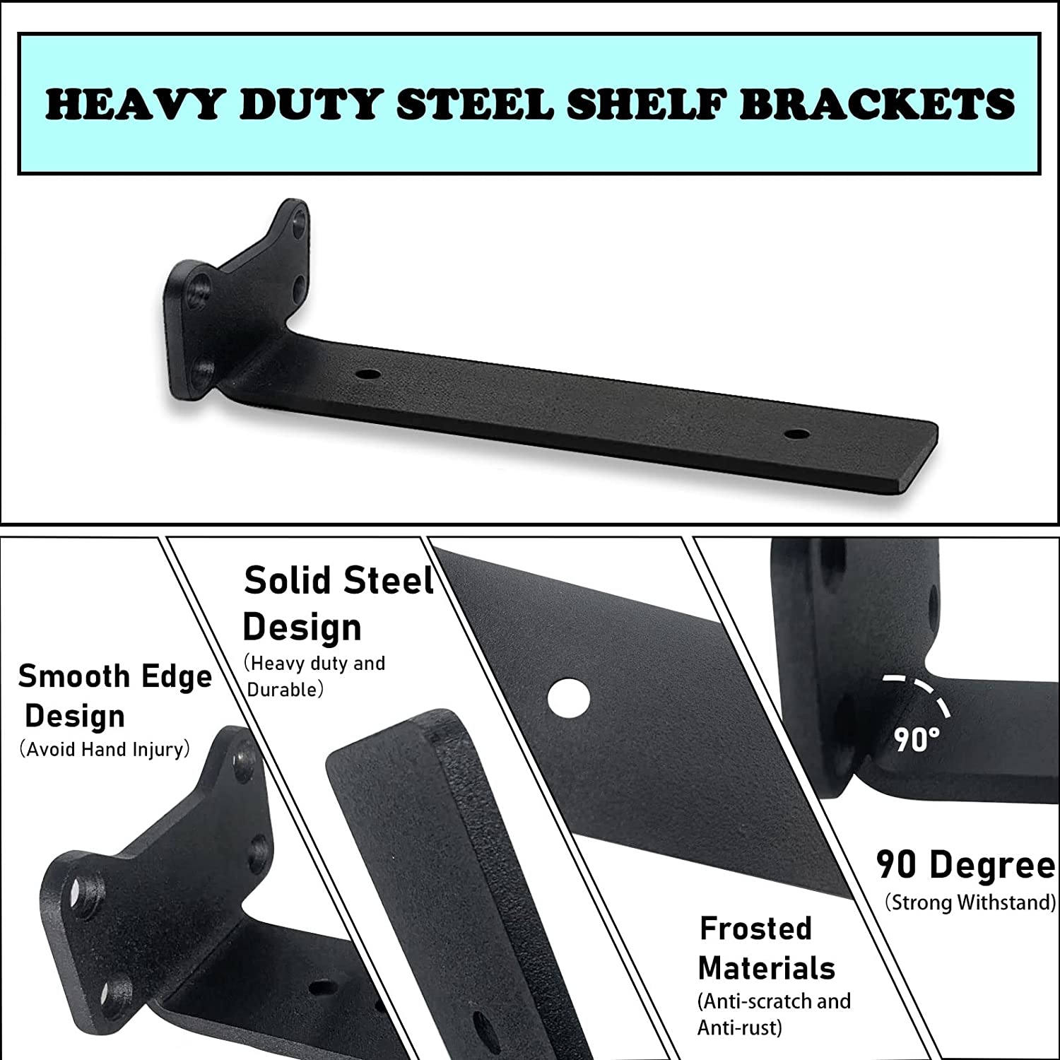 DIY Floating Shelf Wall Mount Bracket for 1/5 inch Thick Heavy Duty Functionality