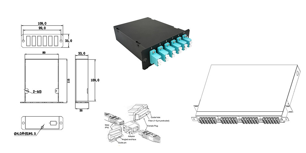 SM APC MTP MPO To FC UPC 12 Cores Patch Cord Breakout 0.2dB G657A2