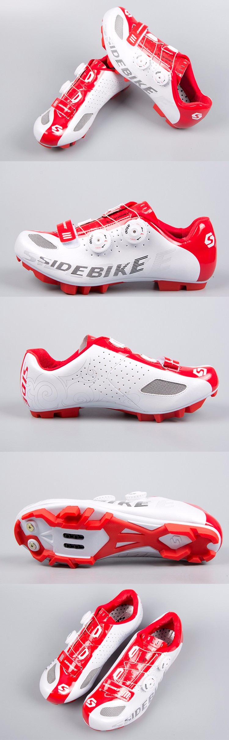 Athletic TPU Geometry Design Body Mens Mountain Bike Shoes High Pressure Resistance