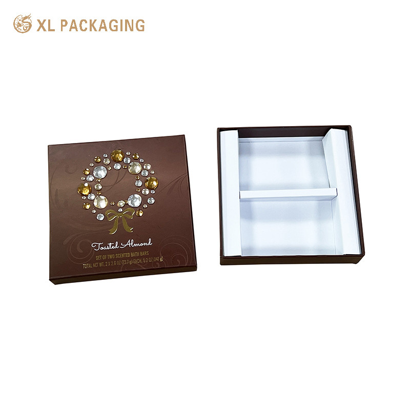 Gift Packing Industrial Custom Logo Design Hot Stamping Square Cosmetic Paper Box Packaging with Lid and Base Box