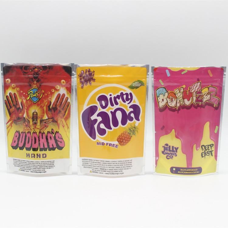 Resealable Mylar Stand Up Pouches Plastic Snack Candy Packaging With ziplockk