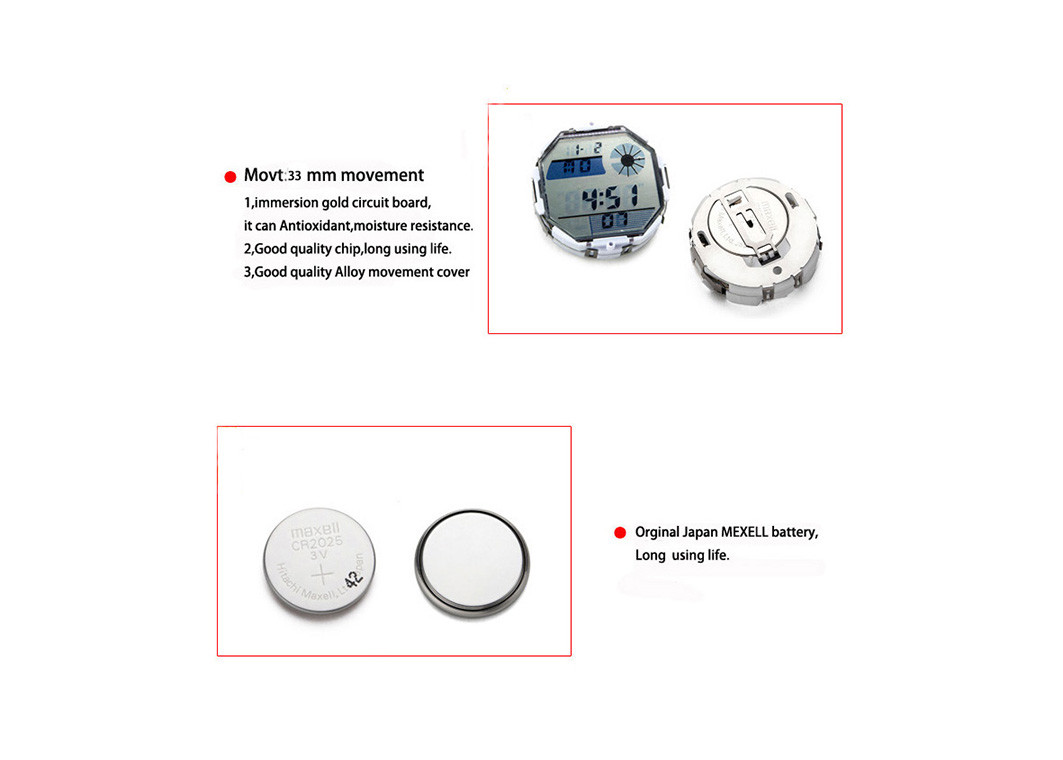 Sports Style Electronic Children'S Digital Watch 30M Water Resistant SS Back Cover