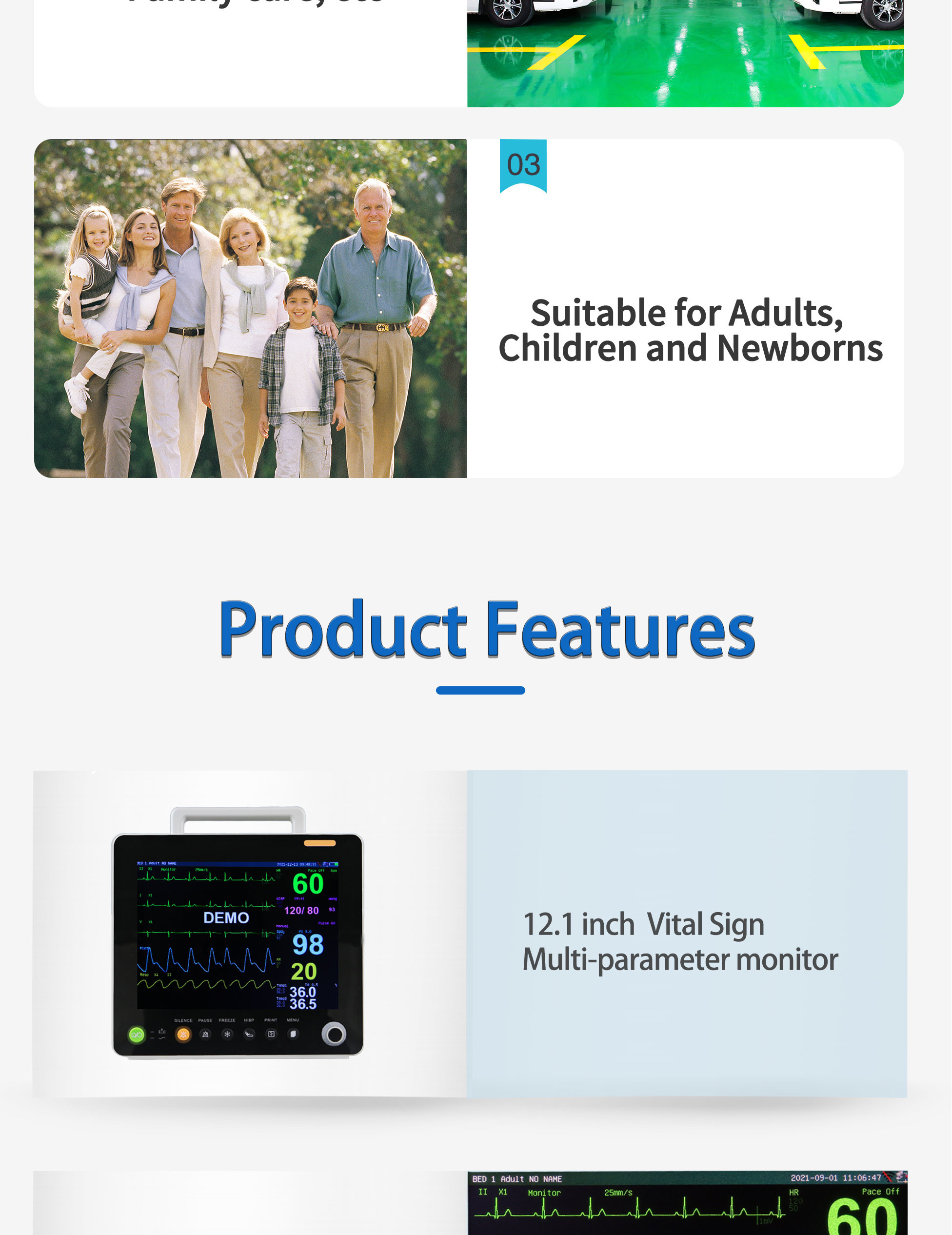 Hospital Cardiac Monitor Patient Pathological Analysis Equipments Modular Plug In