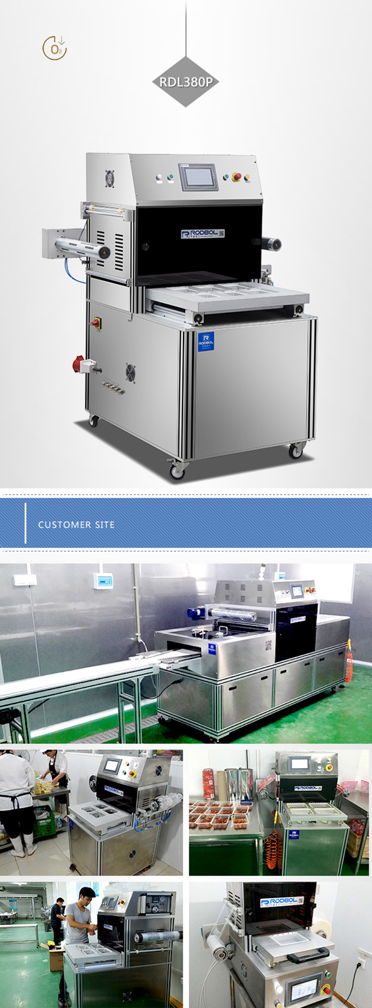 Custom Tray Skin Packaging Sealing Machine Ready Meal Packaging Equipment