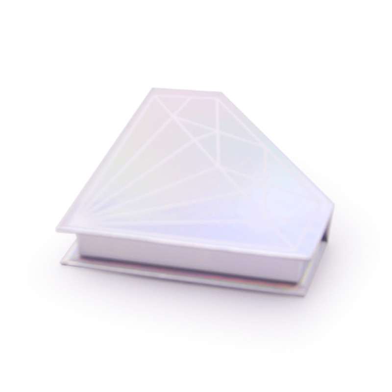 CMYK Printing Diamond Eyelash Box , Creative Eyelash Packaging Laser Silver Cardboard
