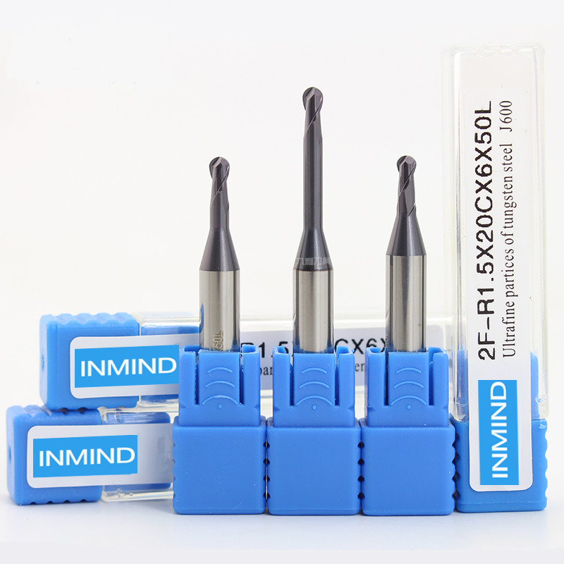 Long Neck End Milling Machine Cutters , TiSiN Coated Ball Nose Cutter