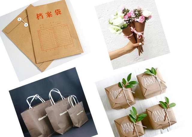 Brown Packaging Kraft paper High Abrasion Resistance As Packing Flower Material