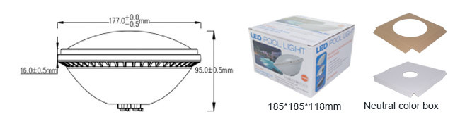 Warm White Par56 LED Swimming Pool Lights 18W 177x95mm Anti UV PC Cover Material