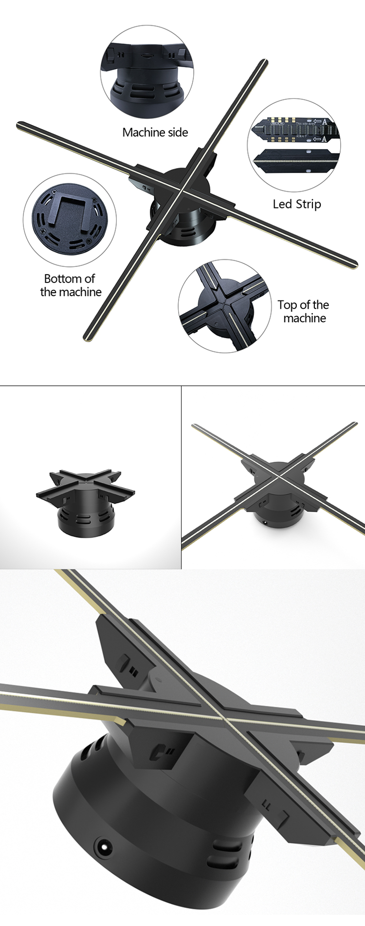 3d Hologram Display 80 Cm Hologram Fan For Indoor Holographic Display