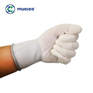 China High Density White Polyester Cleanroom Gloves Carbon Fiber ESD Gloves Industrial Good Quality on sale