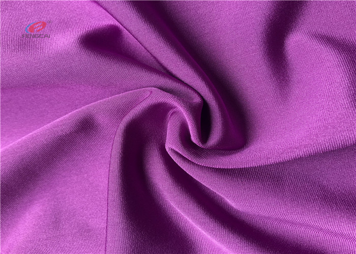 Purple Smooth Hand feel 210gsm 80 Polyester 20 Spandex Fabric For Yoga Leggings