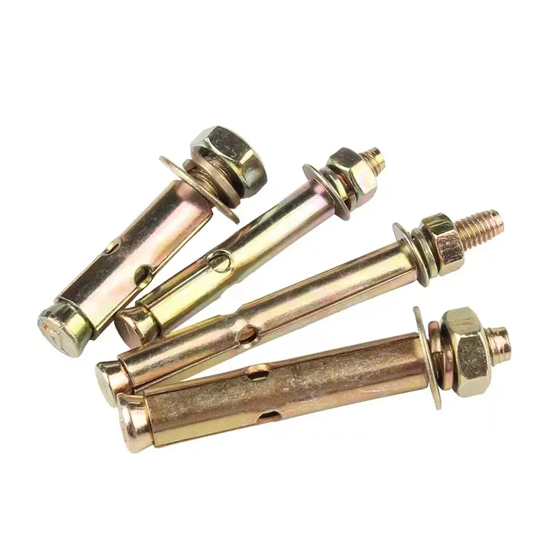 Brass Plated Screw Accessories High Carbon Steel Sleeve Anchor Bolts Metal Expansion Screw