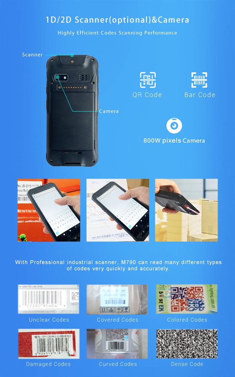 Handheld Mobile PDA Rugged Tablet Computers 5.7 Inch With Professional Scanner