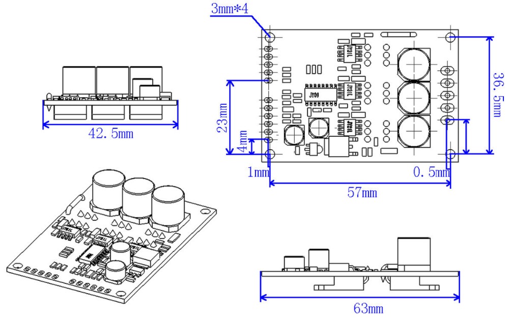12V 24V 36VDC 15A 500W JYQD-V7.3E3-H BLDC Driver Board
