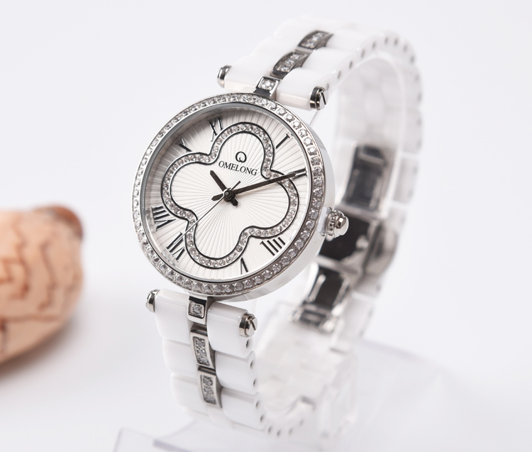 Sapphire Crystal Ceramic Quartz Watch Waterproof With China / Japan Movt