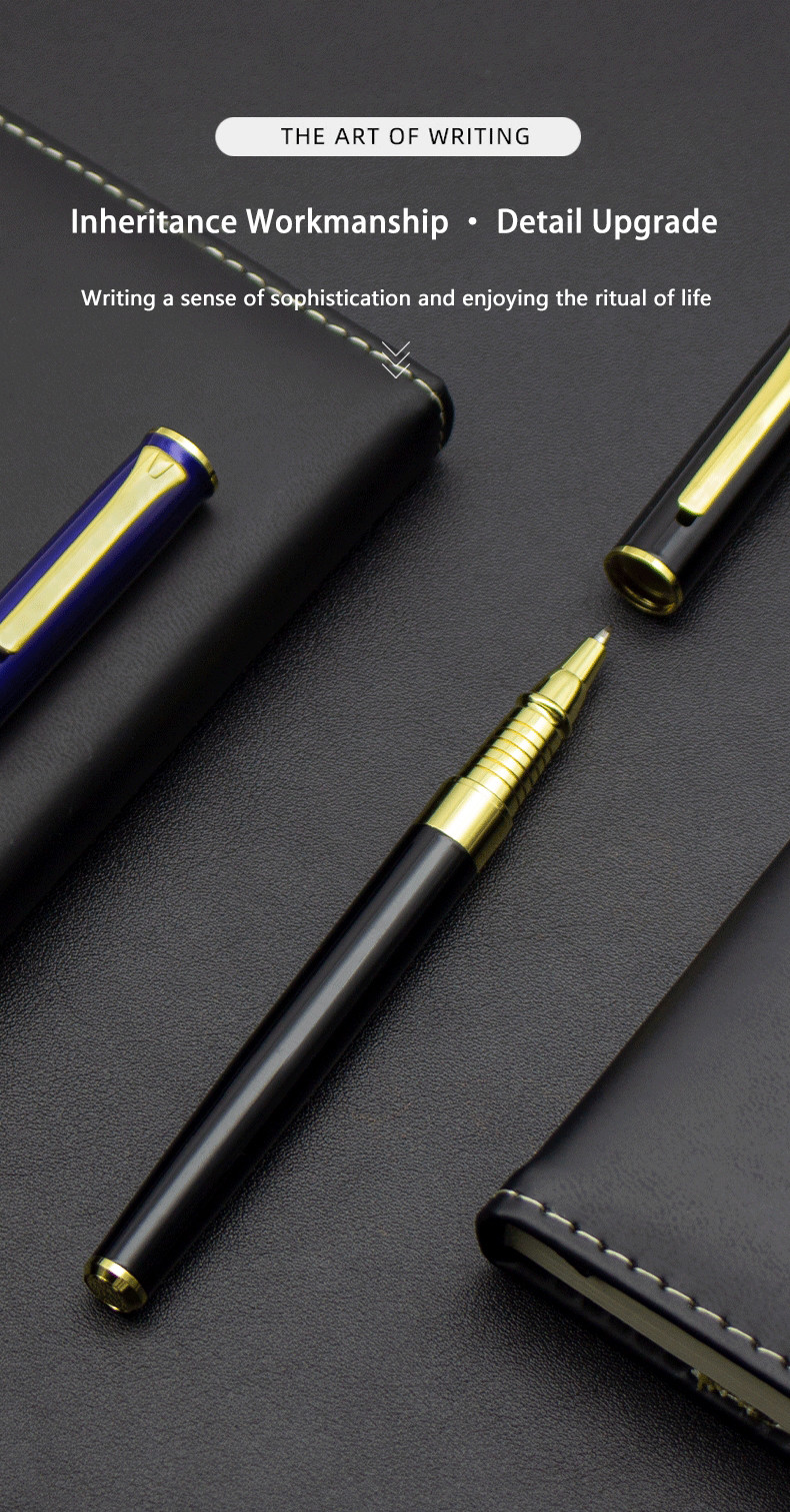 0.5mm Metal Roller Ball Pen Business Gift Advertising Neutral Pen With Cap