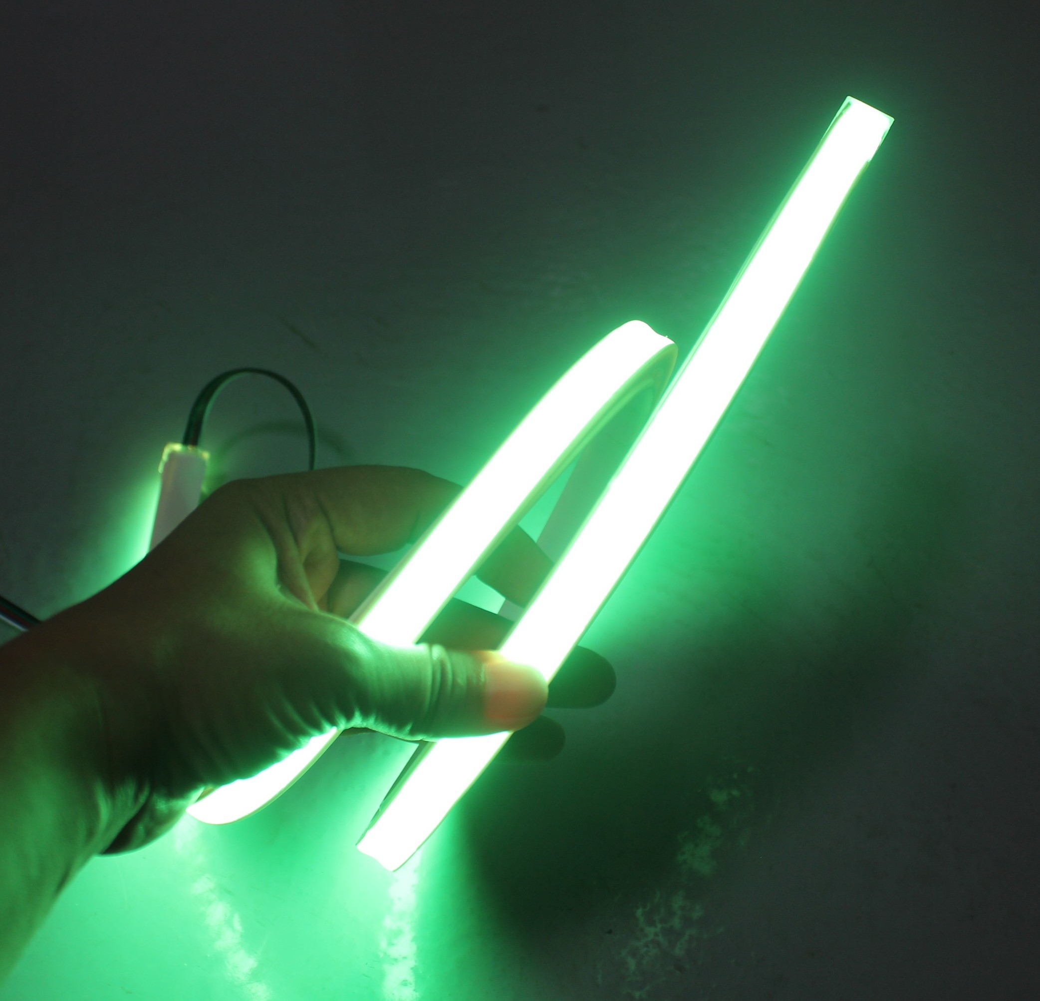 programmable rgbw 4 chip color changing led neon rope flexible strip 24v top-view square 17x17mm