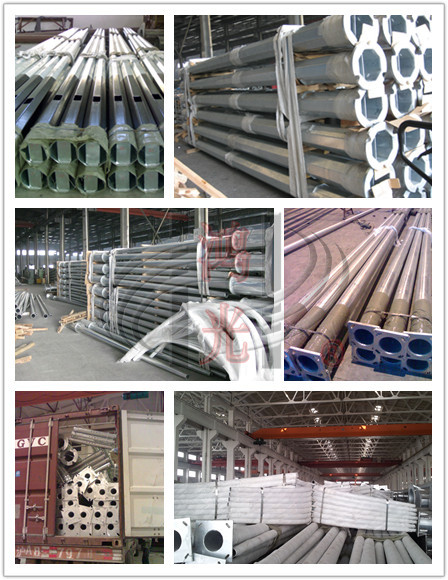 ODM Galvanied Tubular Surveillance Camera Poles for Outdoor Monitor System