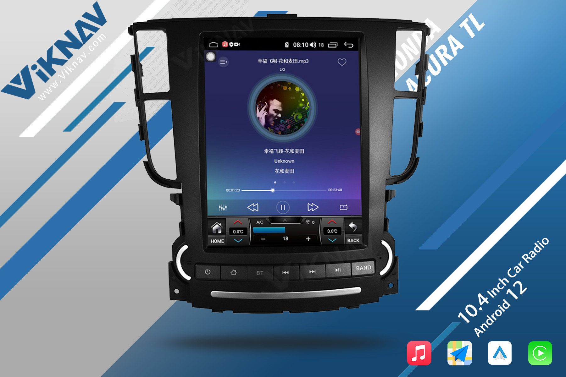 2 Din 2006-2018 Acura TL Honda Tesla Screen Car Radio GPS Navigation Carplay