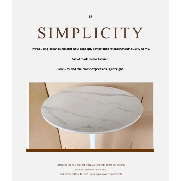 Modern Simple Metal Tulip Trumpet Round Coffee Table Leisure High-legged Side Table for Home Dining Room Negotiation Meetings