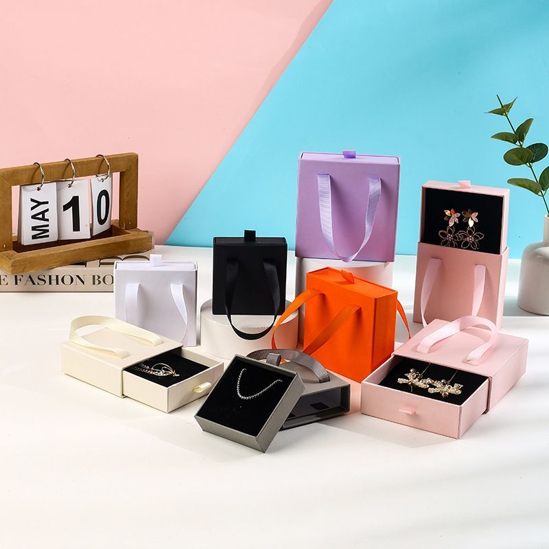 Slider Drawer Box Cardboard Jewelry Set Earrings Necklace Packaging Paper Box