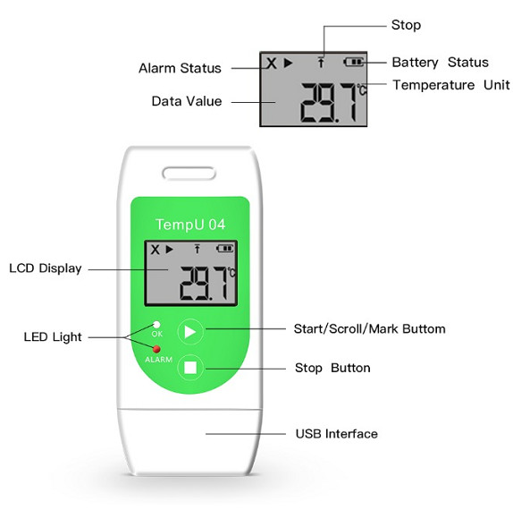 PDF USB Digital Food Thermometer Temperature Humidity Data Logger For Cold Chain Transport