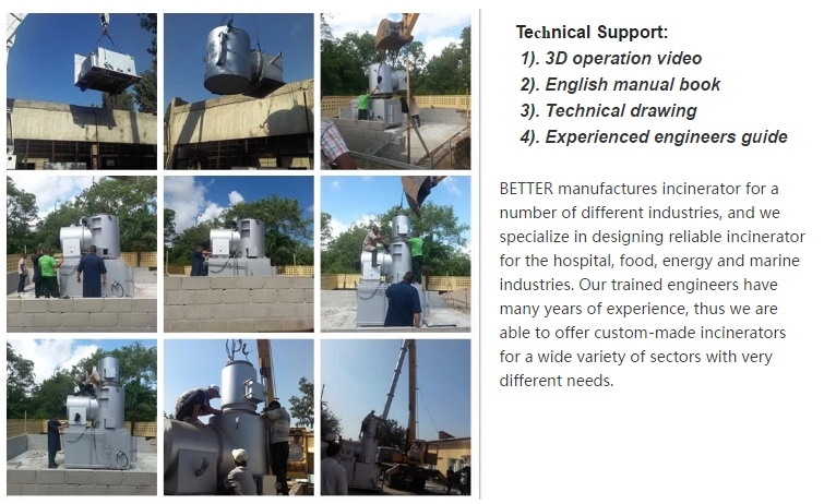 Motor Core Components Customized Size 2024 Waste Incinerator for Solid Waste Treatment
