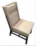 Leather Beige Color Upholstered Dining Chairs With Black Legs / High Denisty
