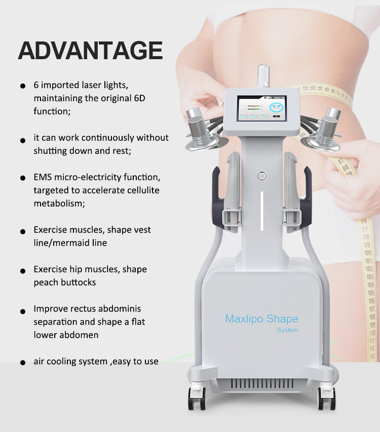 Non Invasive Laser Beauty Machine 6D Laser Body Contouring System 3500W