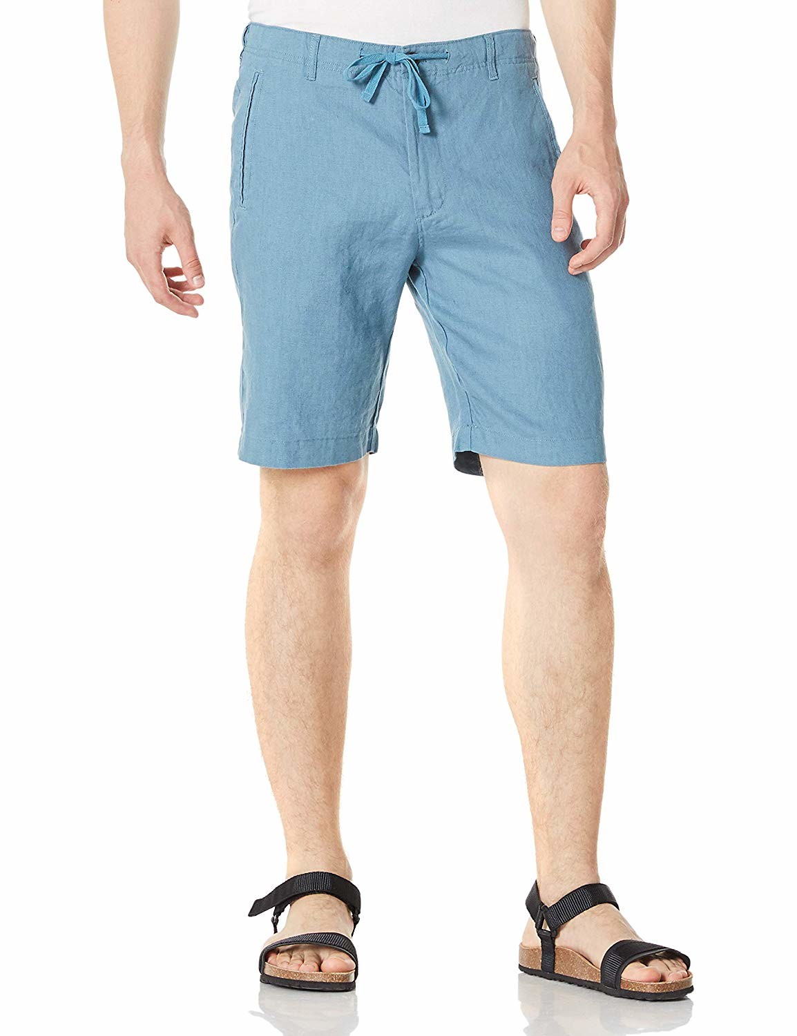 Size 32~48 Casual Fit Low Rise Mens Linen Shorts 100% Linen With Drawstring