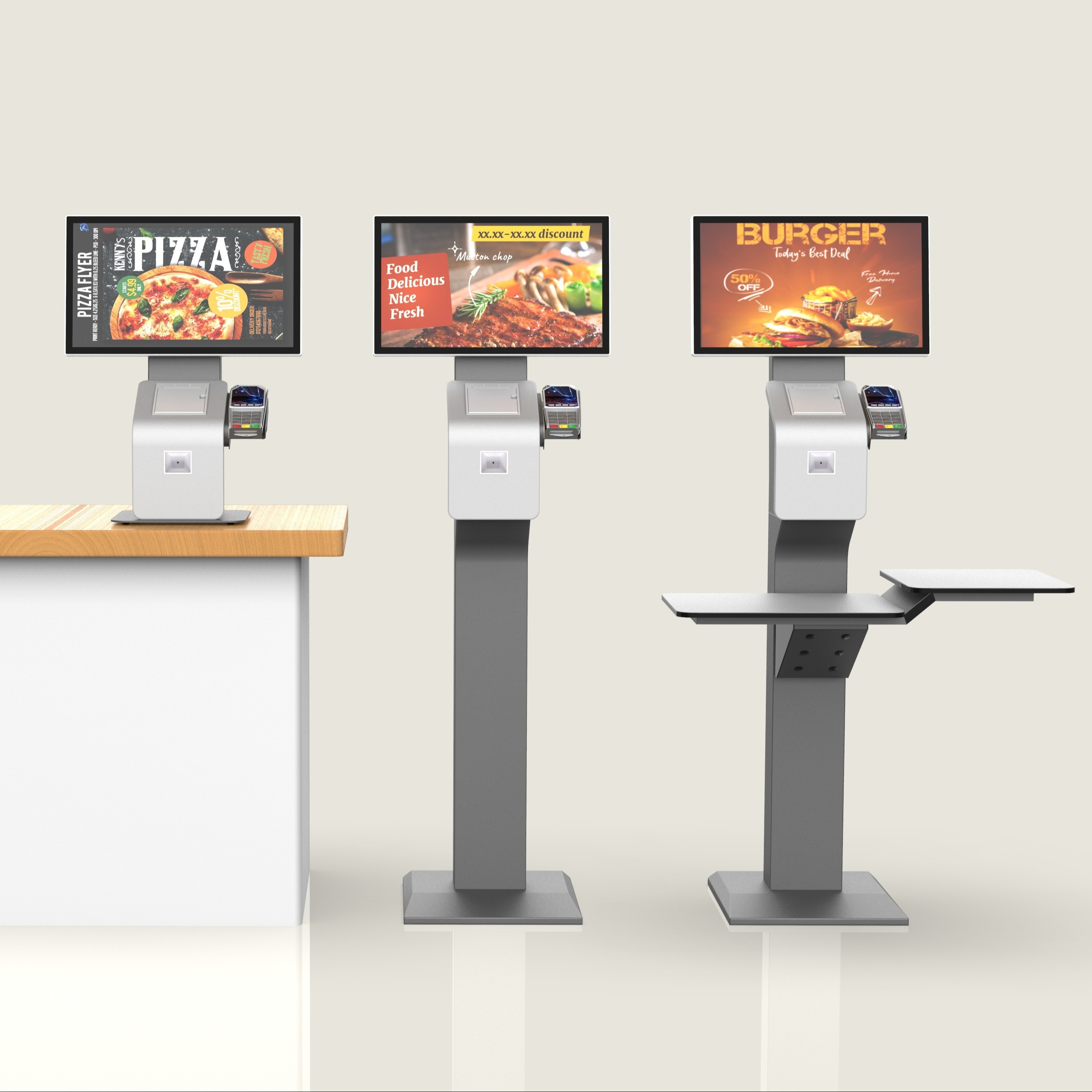 24 Inch Touch Screen Self Service Ordering Kiosk Payment For Supermarket Restaurant