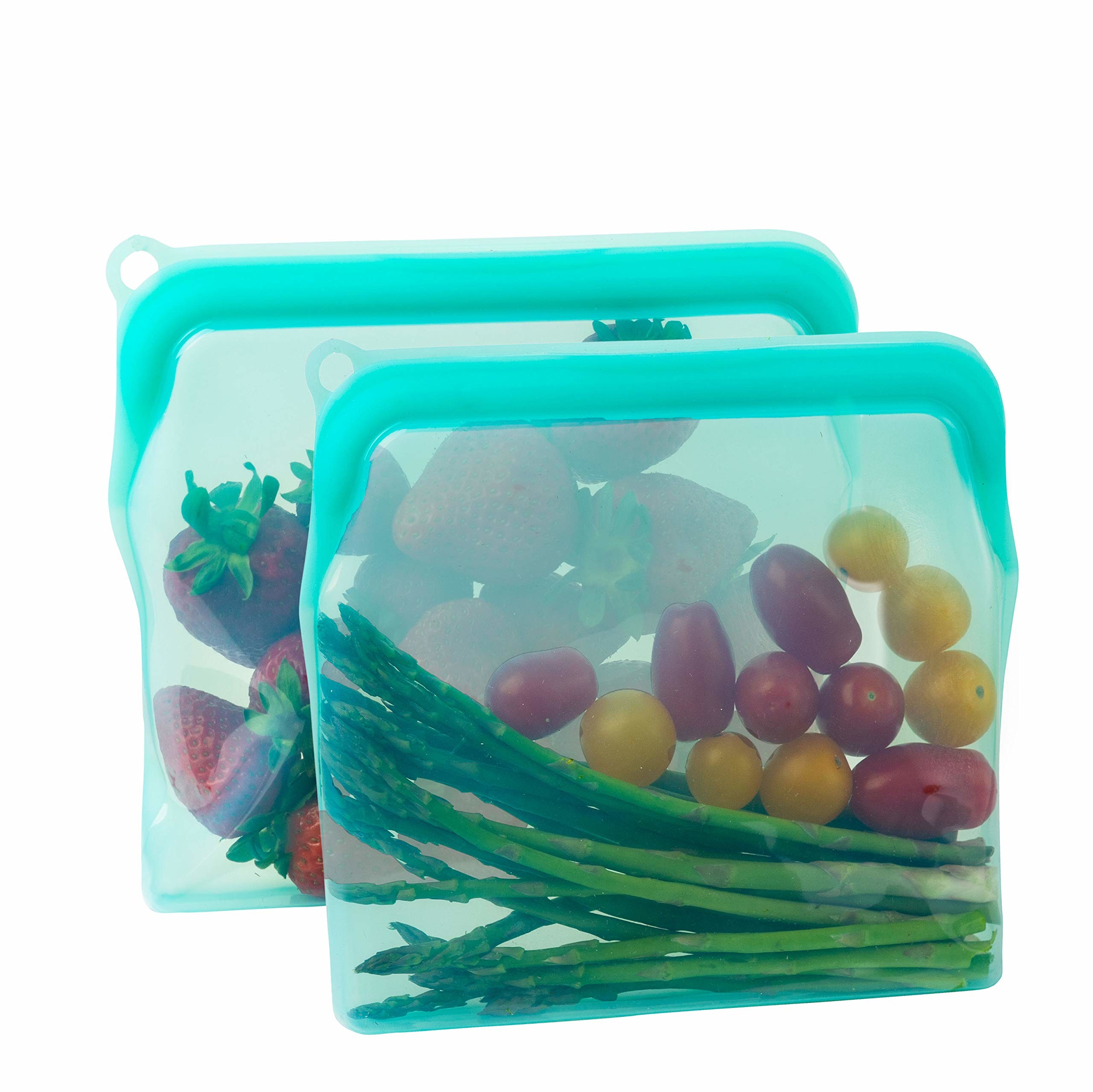 Reusable 100% Silicone Food Storage Bags Sandwich Snack Bags New Generation Stand Up Zip Container For Soup And Leftover