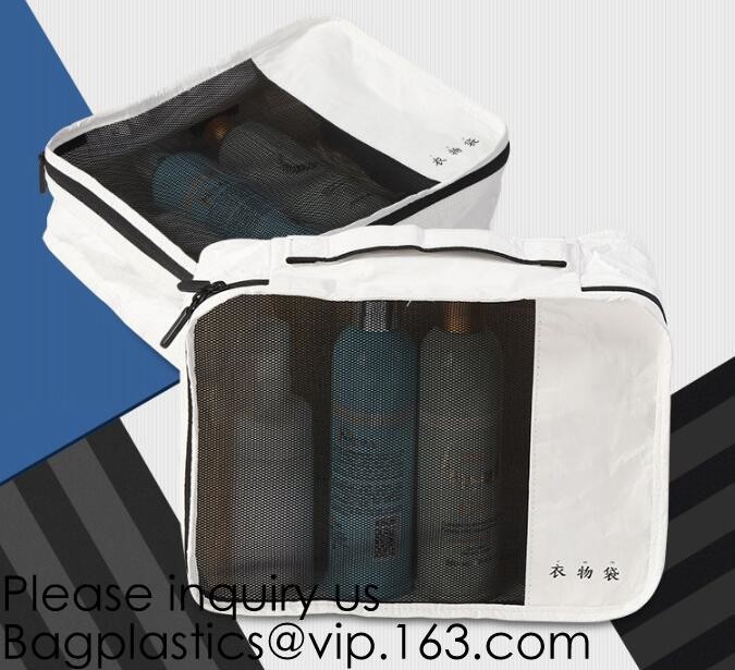 6pcs Travel Clothing Mesh Pouch Laundry Bag Travel Organizer Clothing packs Handle,metal zipper customize logo print mak