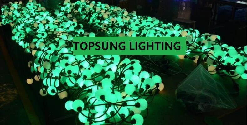 3m reel 24V ucs1903 addressable rgb 3d curtain pixel light 50mm Led Ball dmx globe bulbs strings