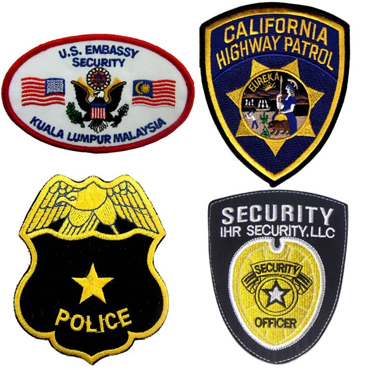 Merrow Border Custom Logo Police Embroidered Patch For Clothing