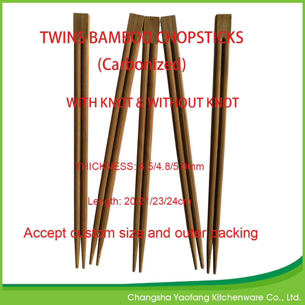 24 cm Paper Wrap Convenience Twins Bamboo Chopsticks ;