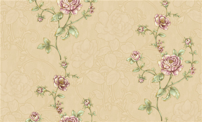 Fashion Deep Embossed Wallpaper , Bedroom Damask Wallpaper For Decoration