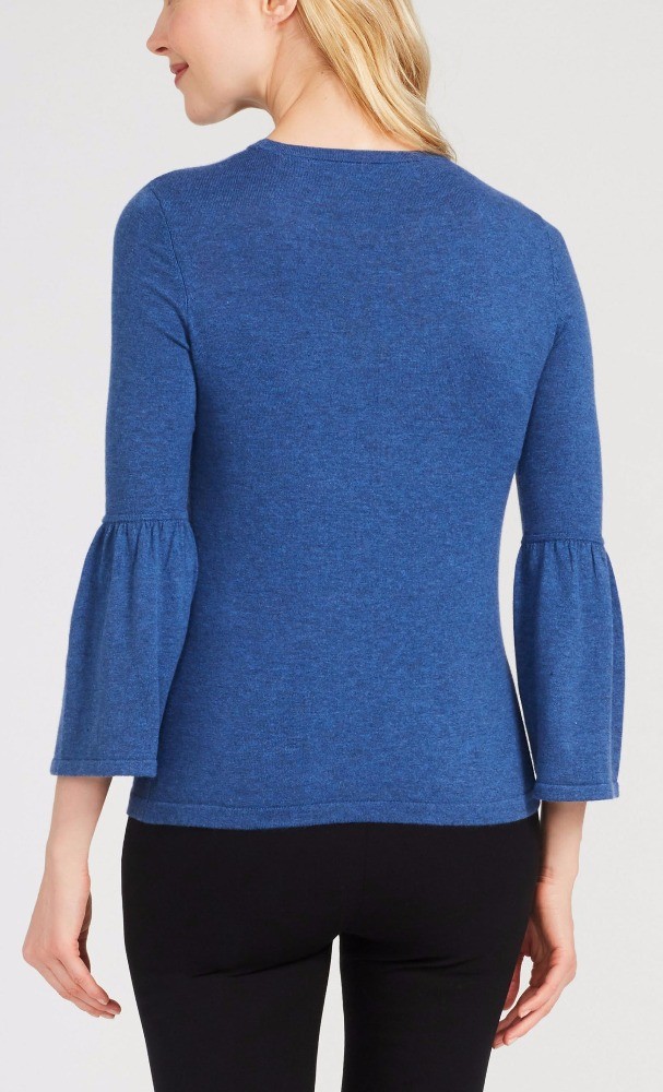 Comfortable Round Neck Pullover Sweater , Multi Gauge Ribbed Knit Sweater